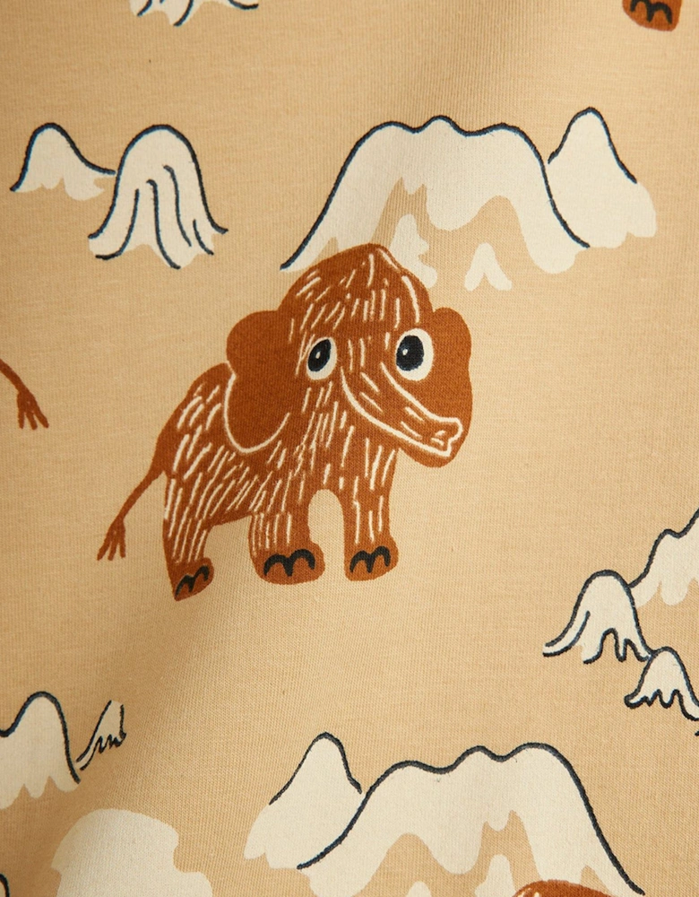 Kids Mammoth AOP T-Shirt in Beige