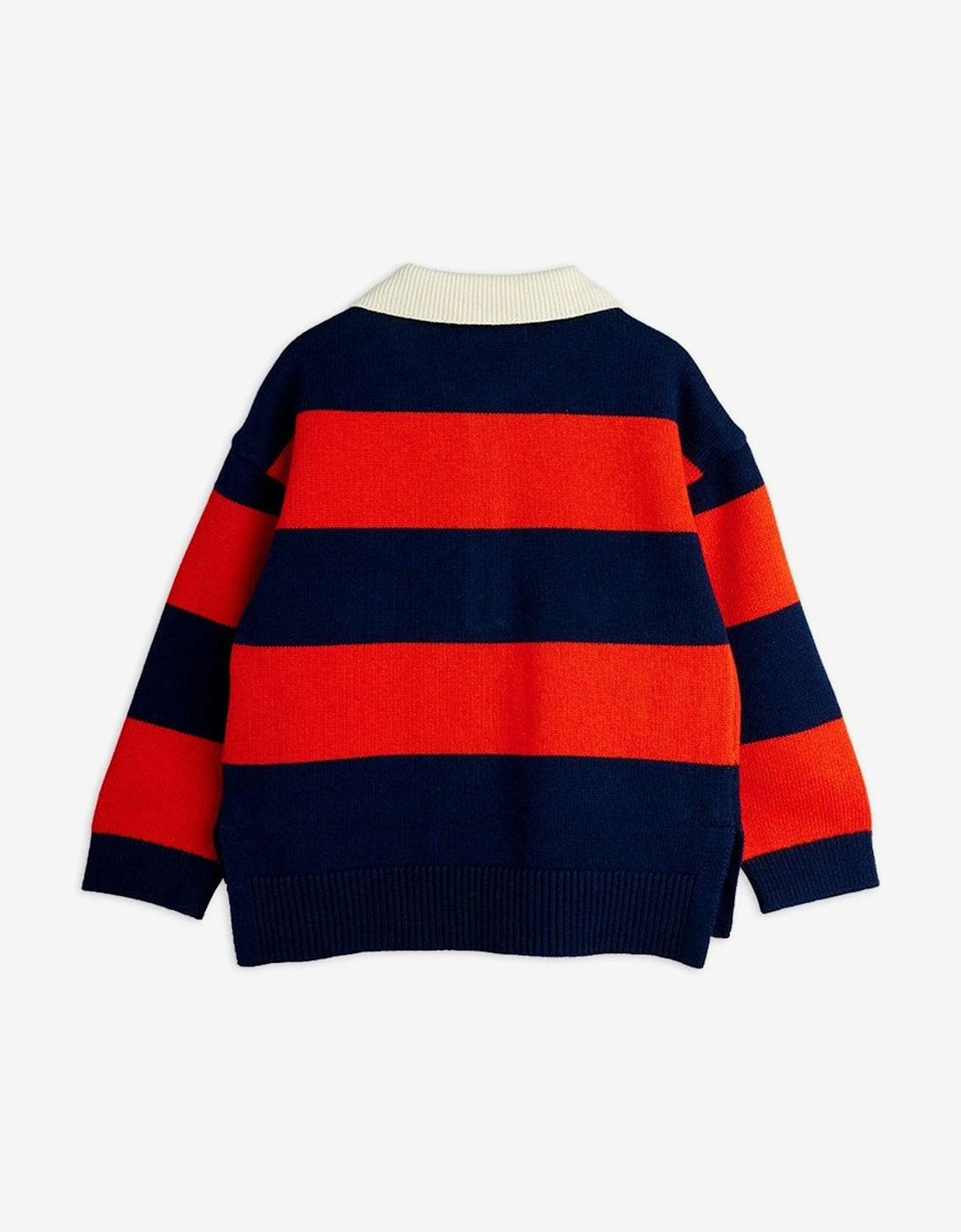 Boys Embroidered Clover Knitted Rugby Sweater in Navy