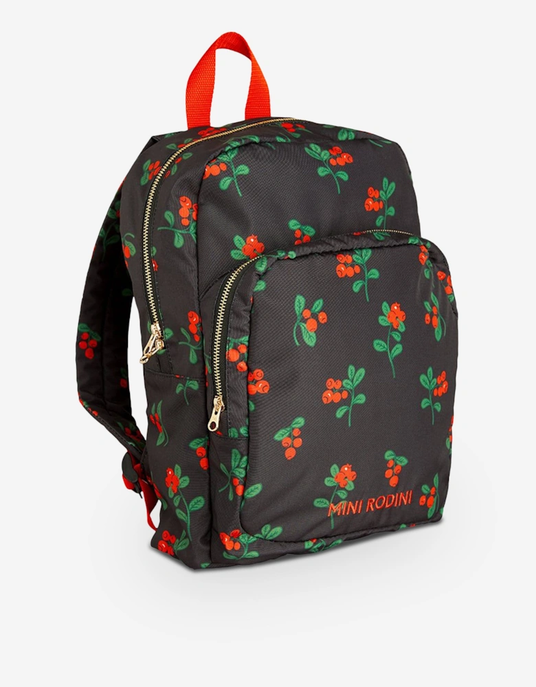 Girls Lingonberries AOP Backpack in Black (35cm)