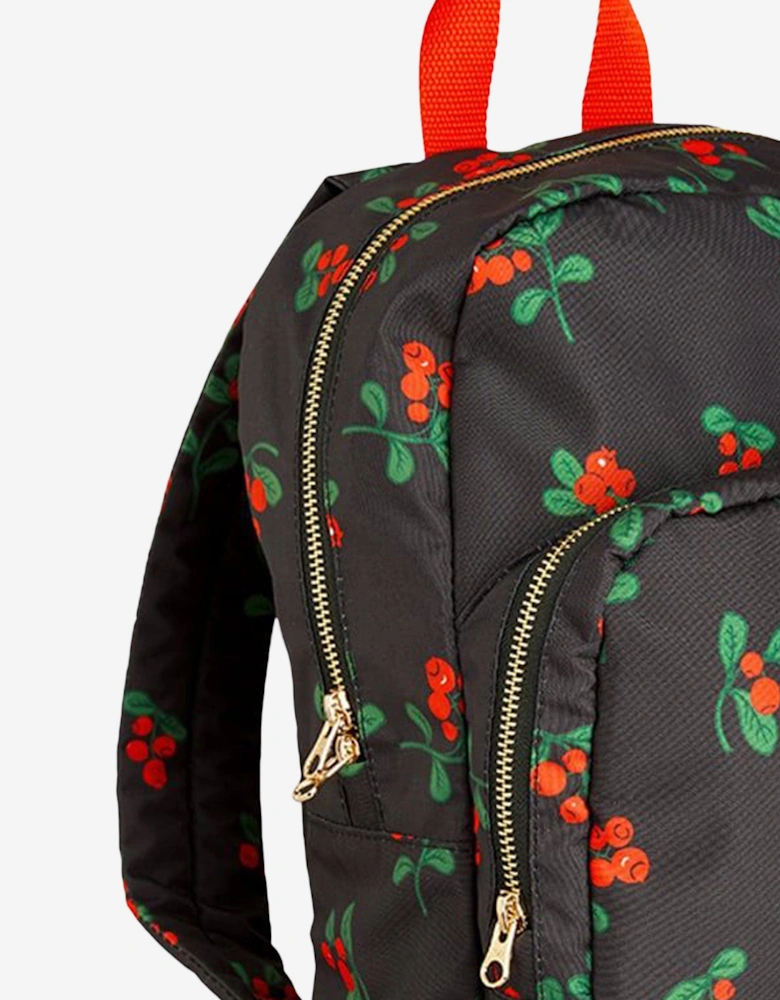 Girls Lingonberries AOP Backpack in Black (35cm)