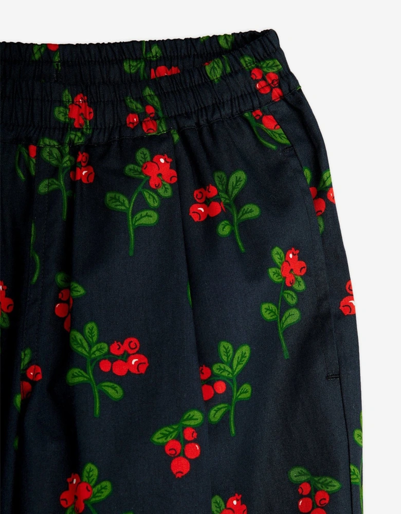 Girls Lingonberries AOP Trousers in Black