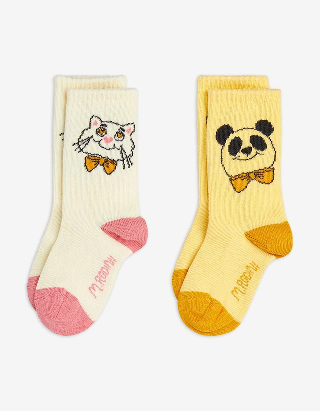 Kids Cat and Panda 2 Pack Socks Set in Multicolour, 6 of 5
