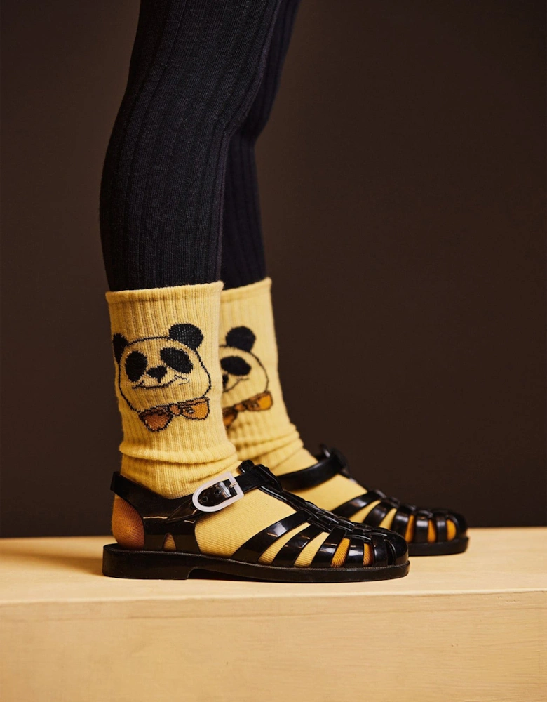 Kids Cat and Panda 2 Pack Socks Set in Multicolour