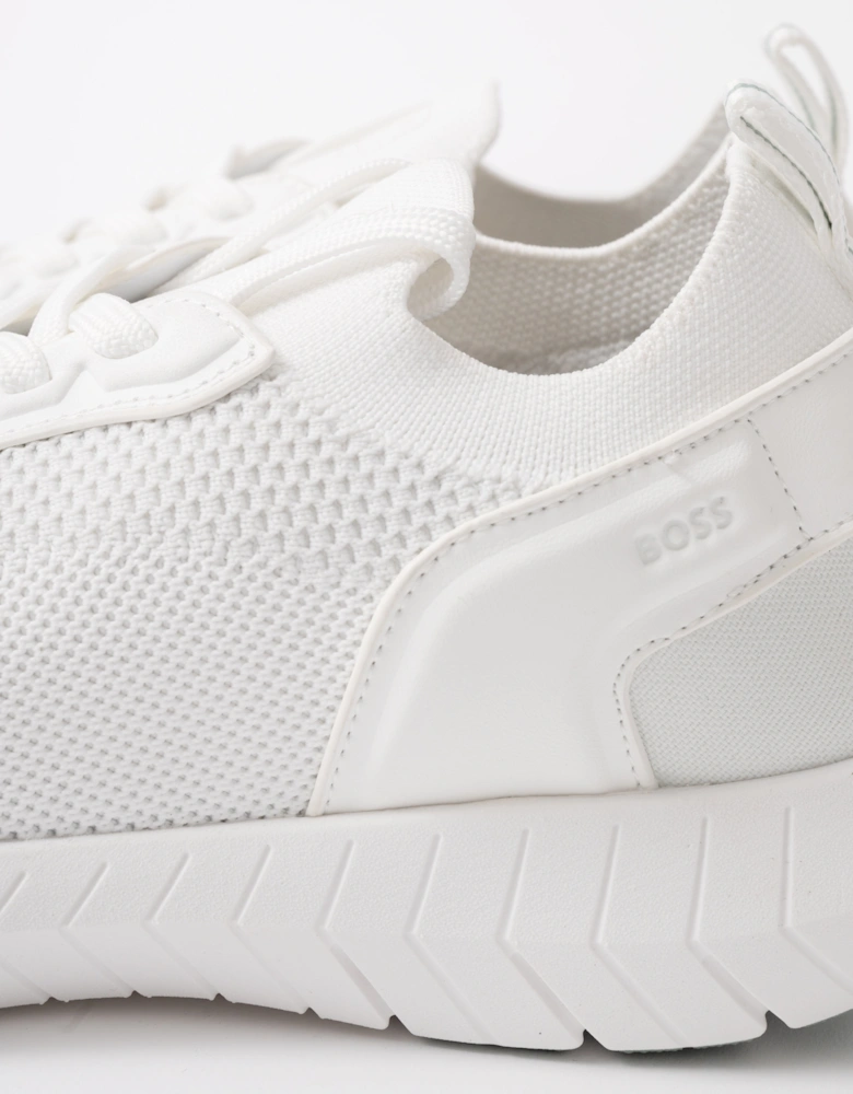 BOSS Orange Motion Mens Sock Trainers With Knitted Uppers - Open White 121