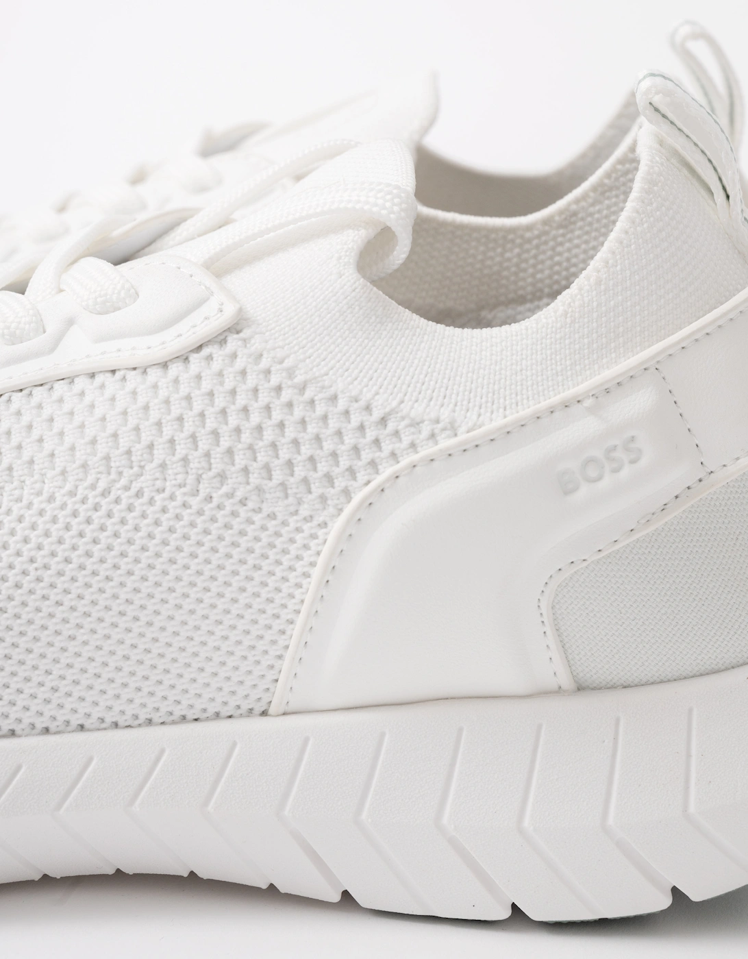 BOSS Orange Motion Mens Sock Trainers With Knitted Uppers - Open White 121