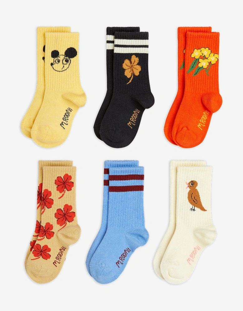 Kids Clover 6 Pack Socks Set in Multicolour
