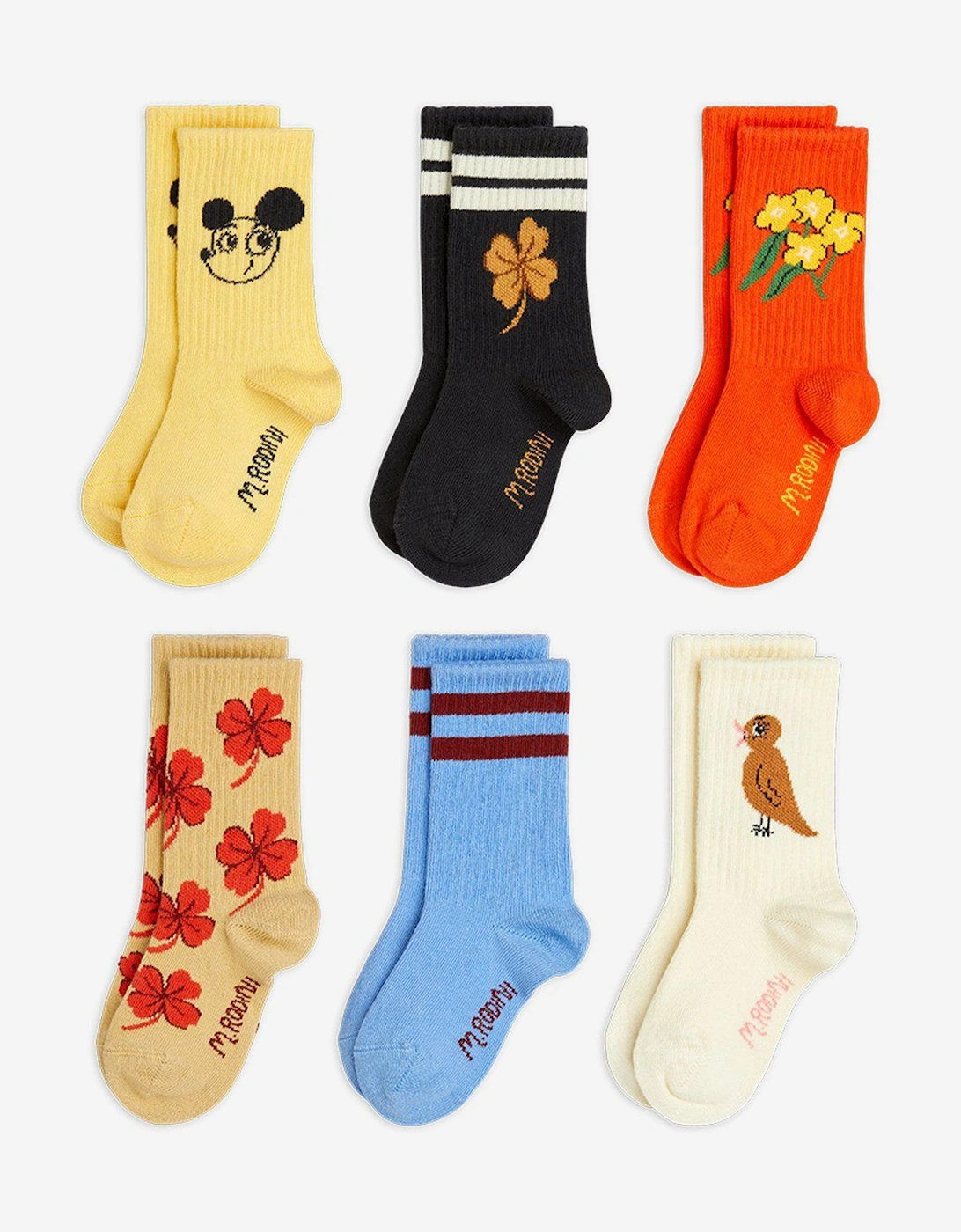Kids Clover 6 Pack Socks Set in Multicolour, 8 of 7