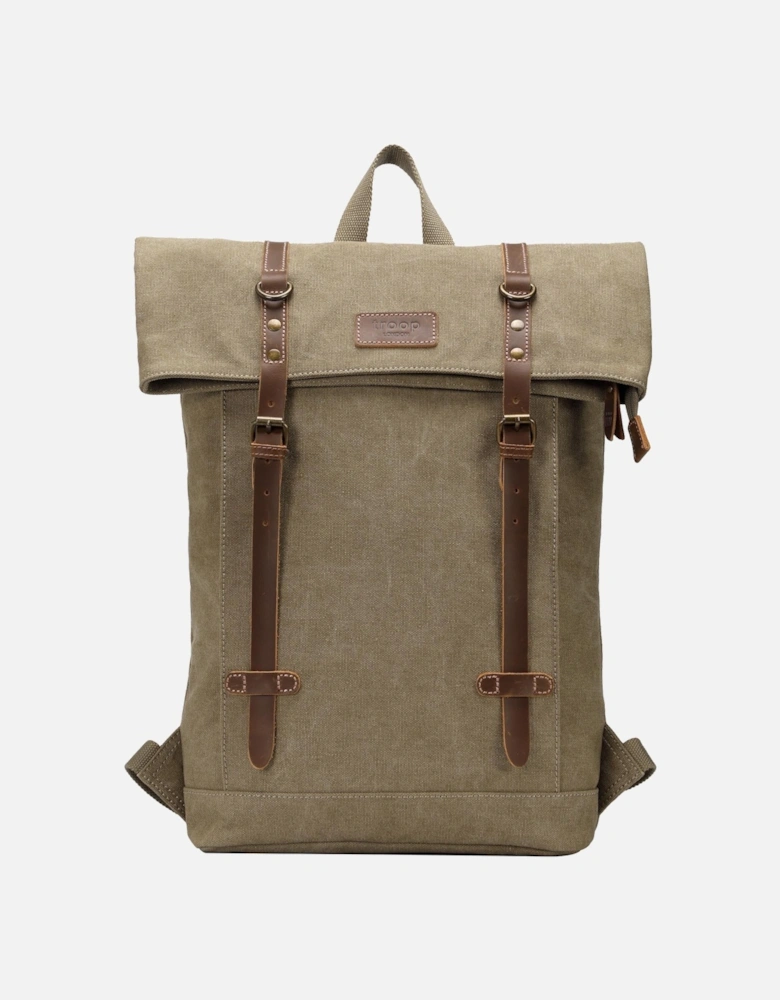 TRP0425 Heritage Canvas 15" Laptop Backpack, Smart Casual Daypack with Foldable Top