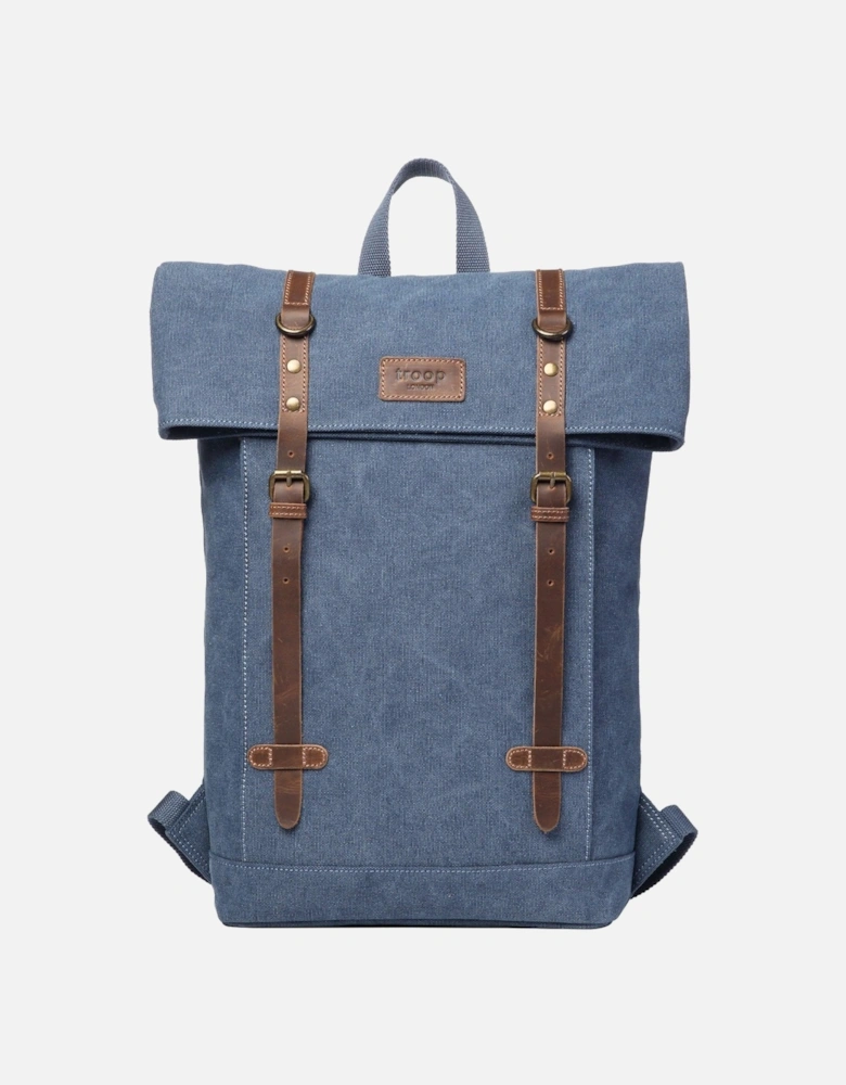 TRP0425 Heritage Canvas 15" Laptop Backpack, Smart Casual Daypack with Foldable Top