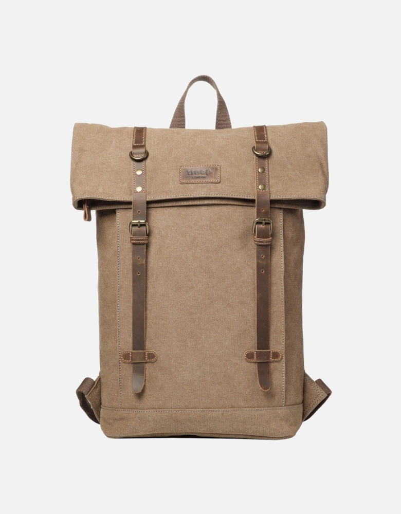 TRP0425 Heritage Canvas 15" Laptop Backpack, Smart Casual Daypack with Foldable Top