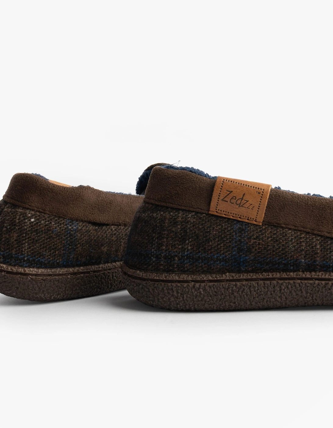 NEVILLE Mens Moccasins Slippers Brown