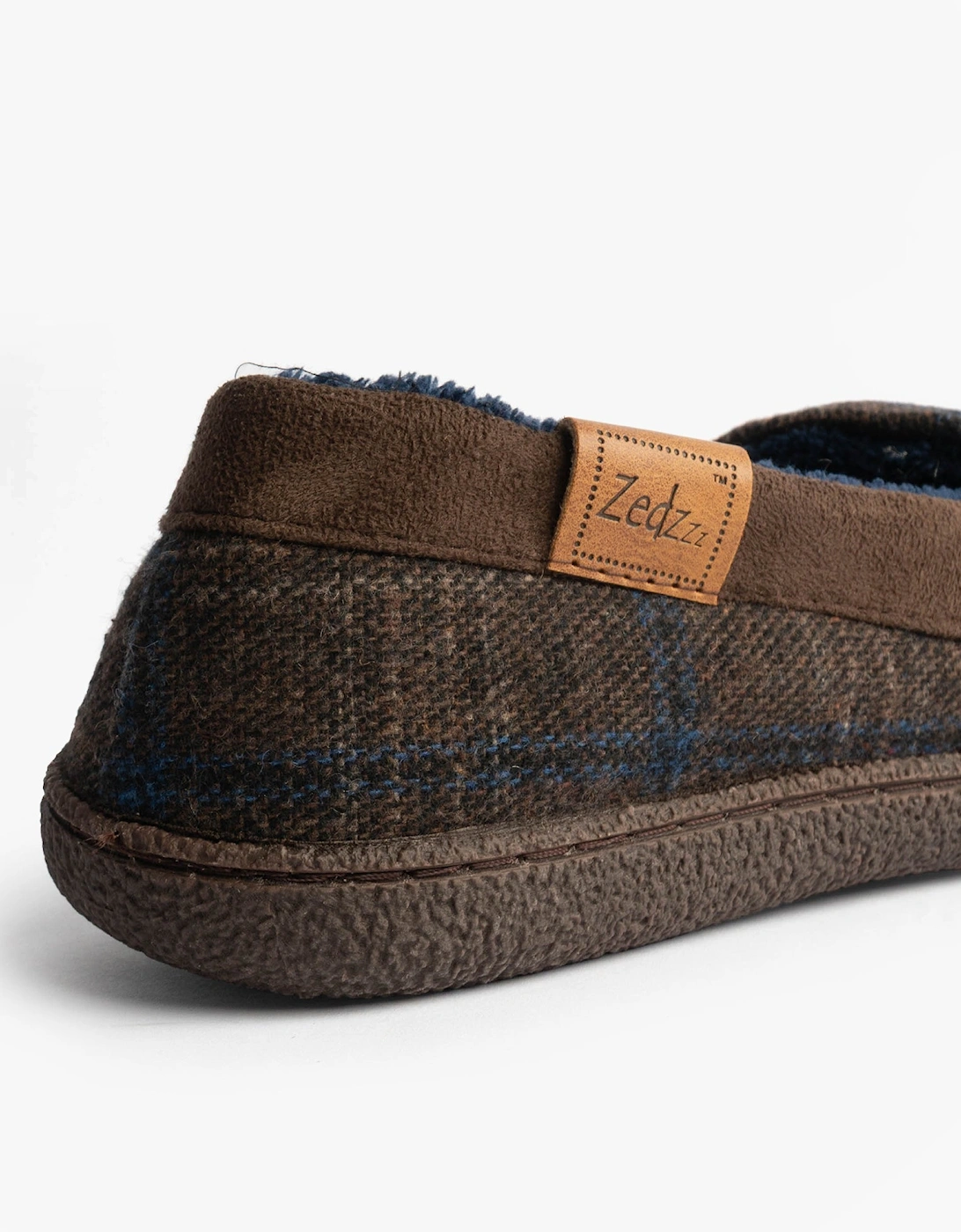 NEVILLE Mens Moccasins Slippers Brown