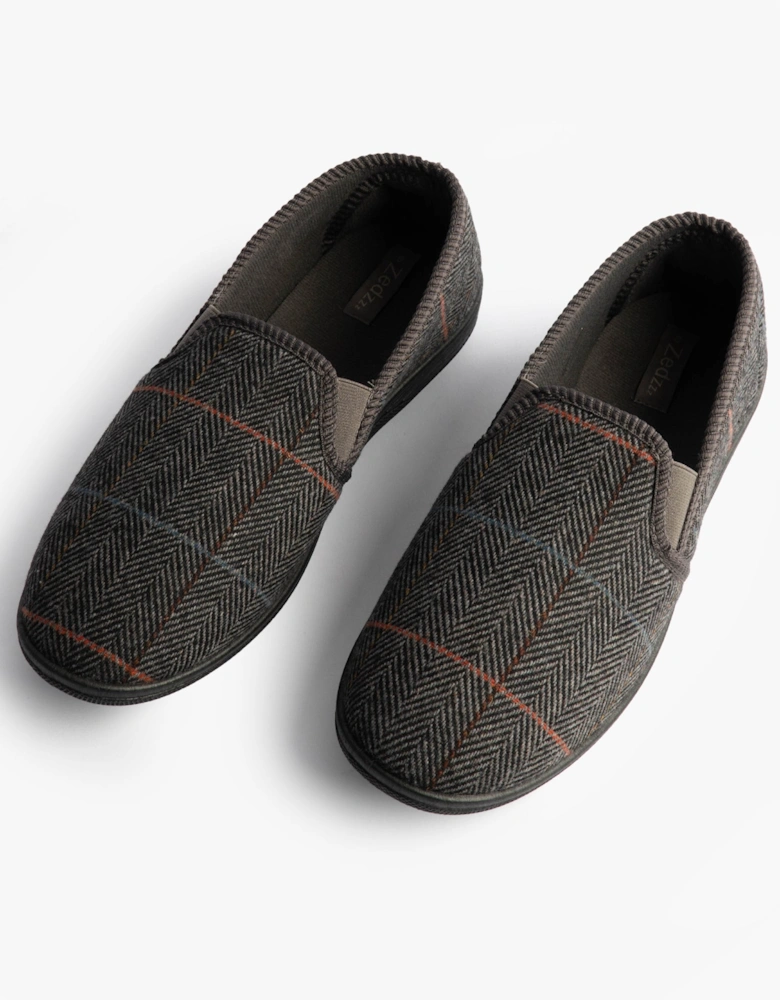 KENNY Mens Full Slippers Slippers Grey