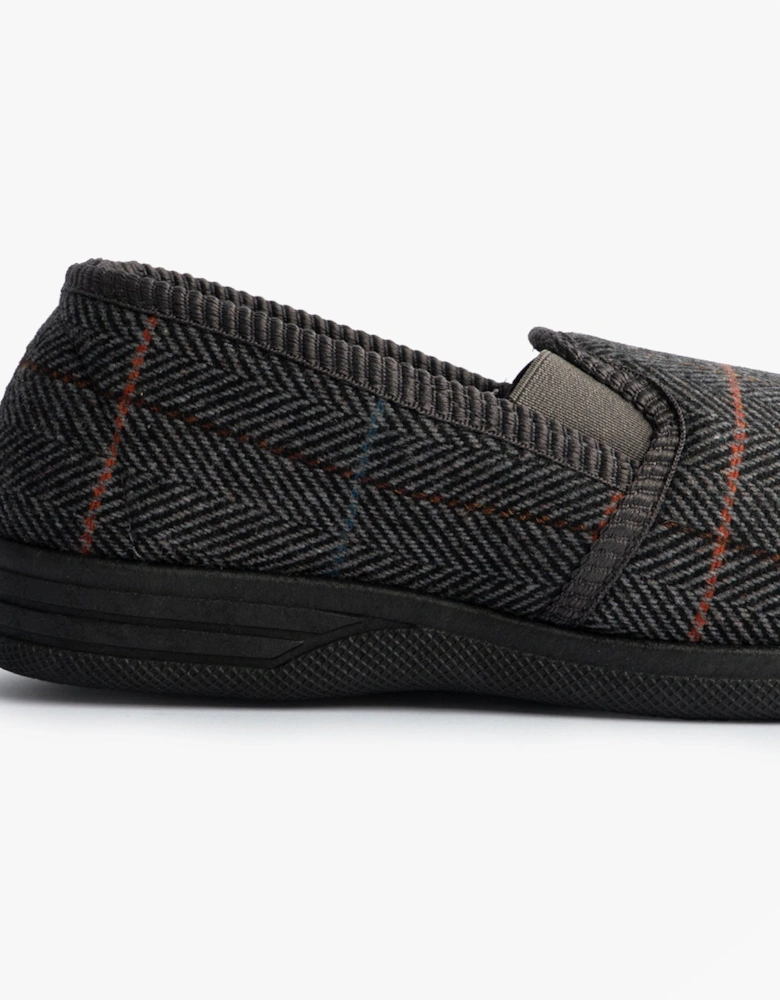 KENNY Mens Full Slippers Slippers Grey