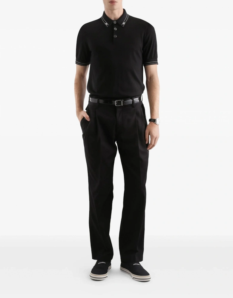 COLLAR DETAIL KNITTED POLO