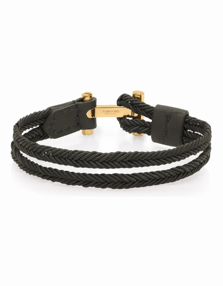 LEATHER NYLON BRAIDED BRACELET