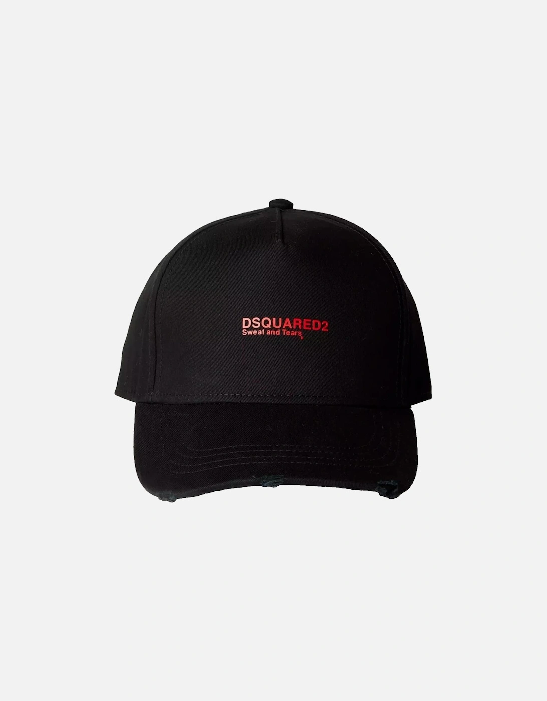 Red Sweat and Tears Logo Cap in Black
