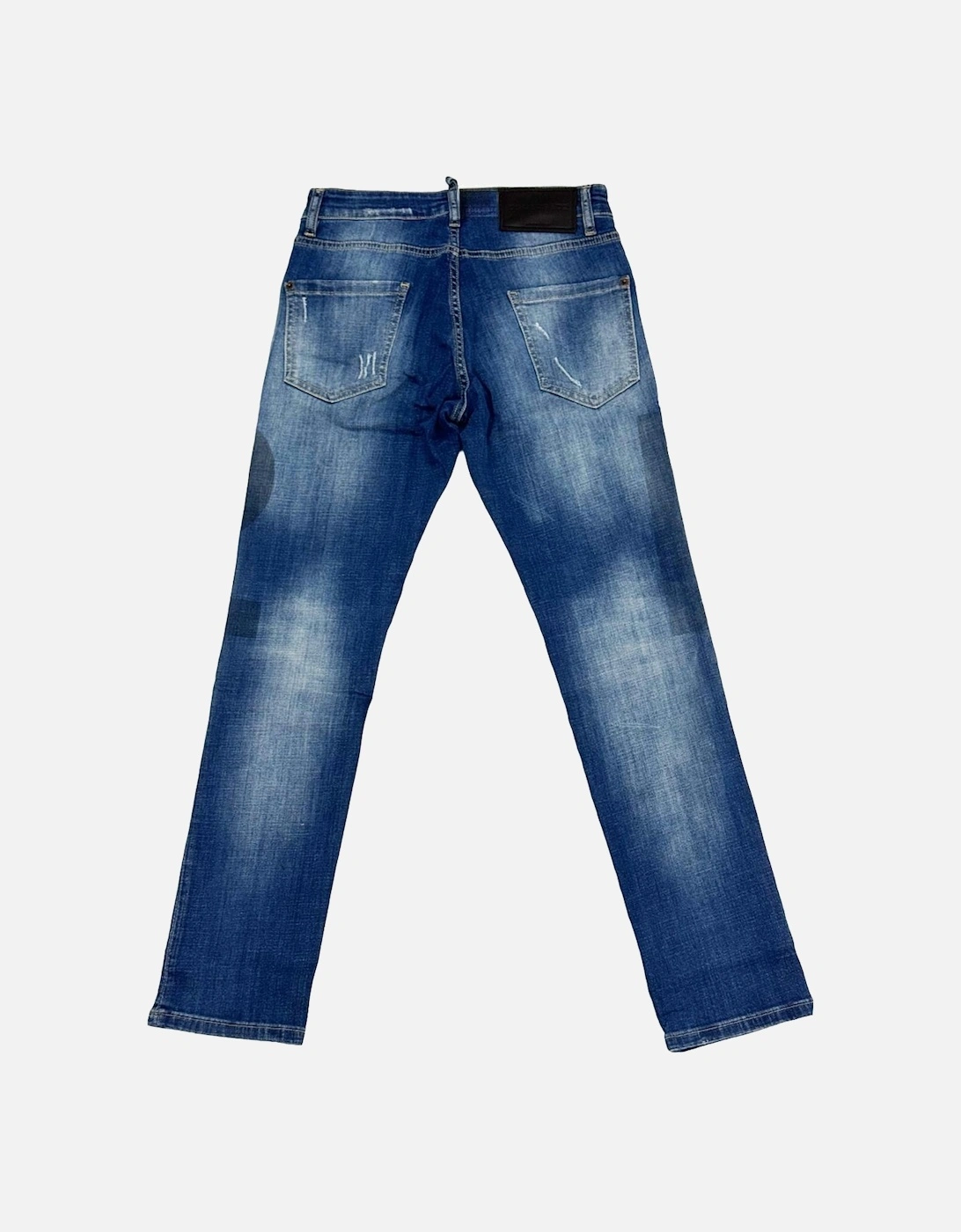 Basic Wash Zip Detail Jeans in Blue