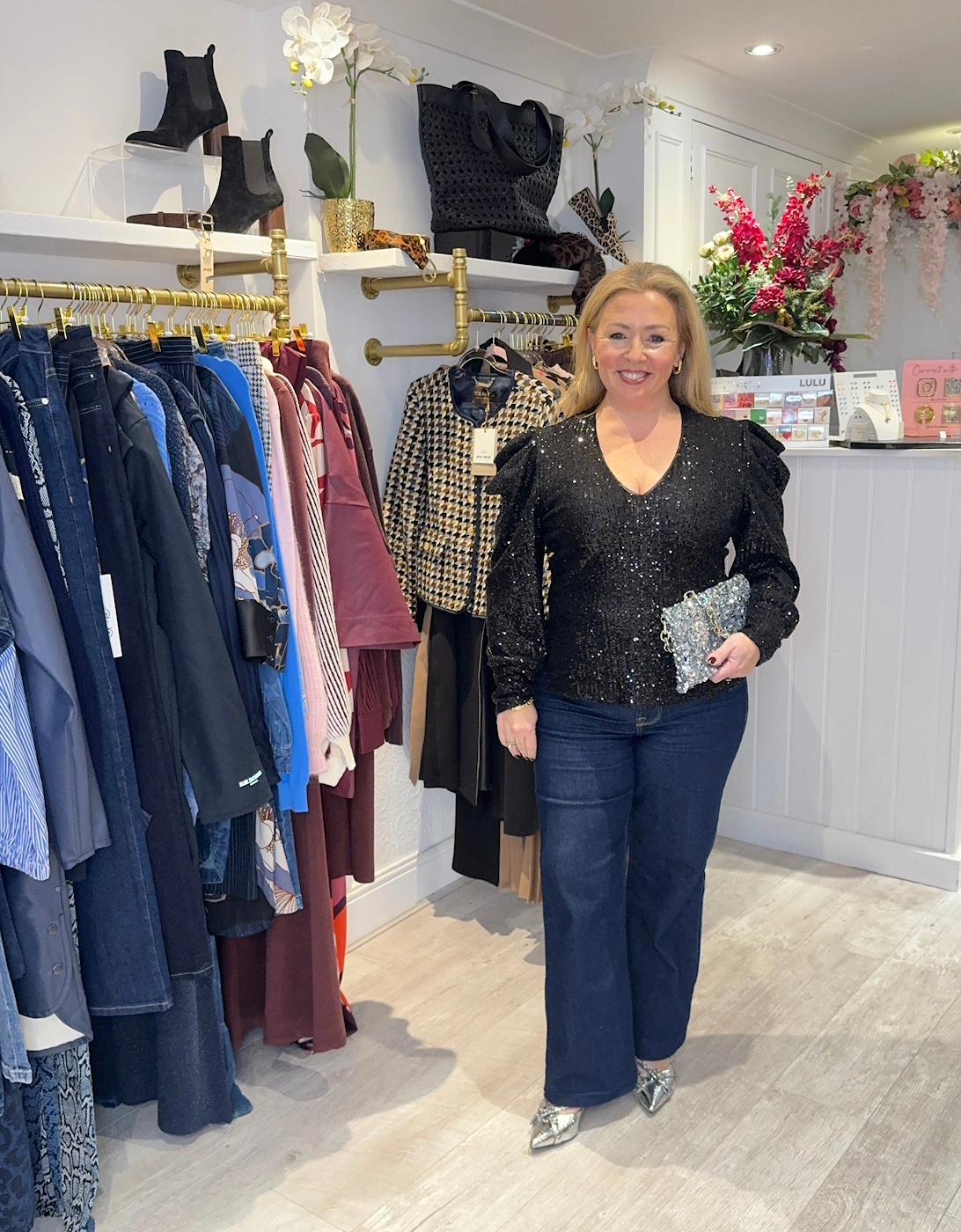 Sequin v neck top, 2 of 1