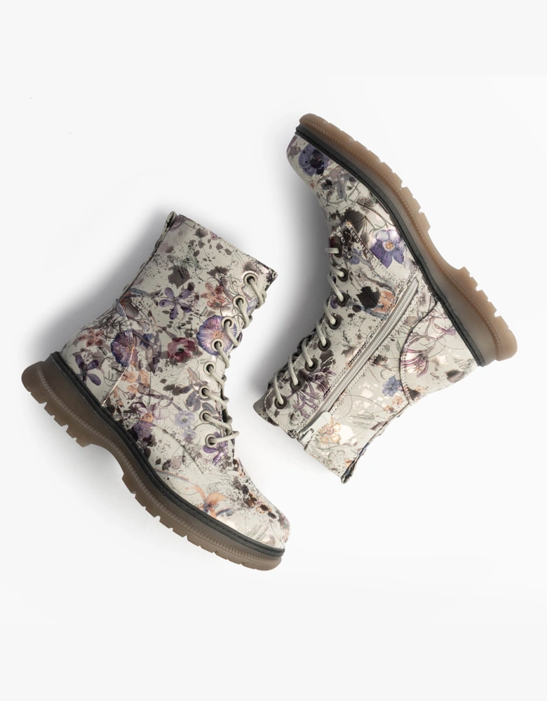 L310LFM Womens Ankle Boots Light Grey/Floral