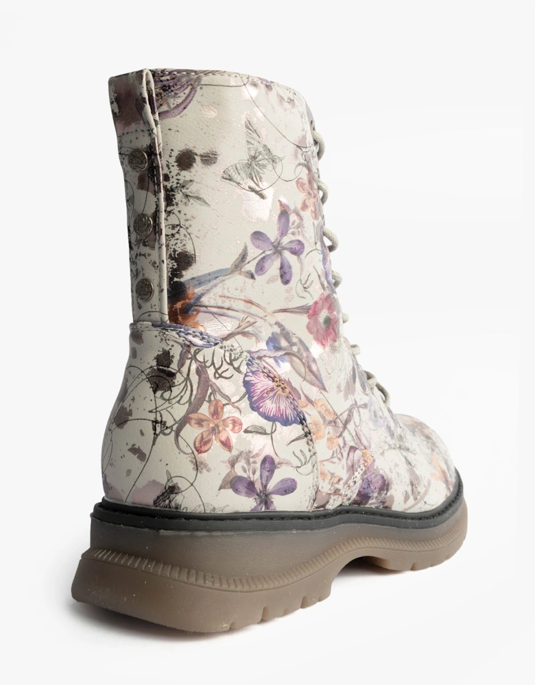L310LFM Womens Ankle Boots Light Grey/Floral