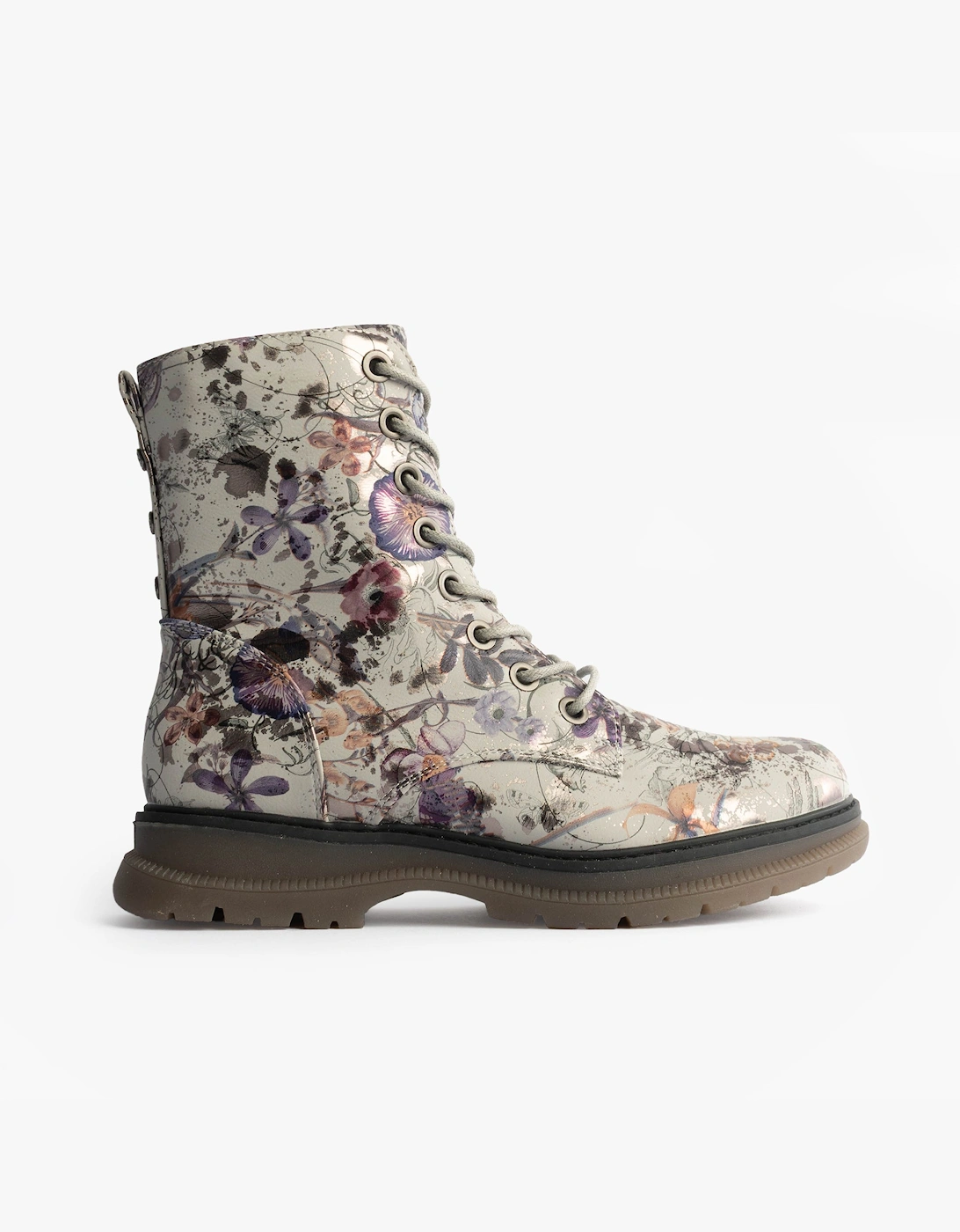 L310LFM Womens Ankle Boots Light Grey/Floral, 7 of 6