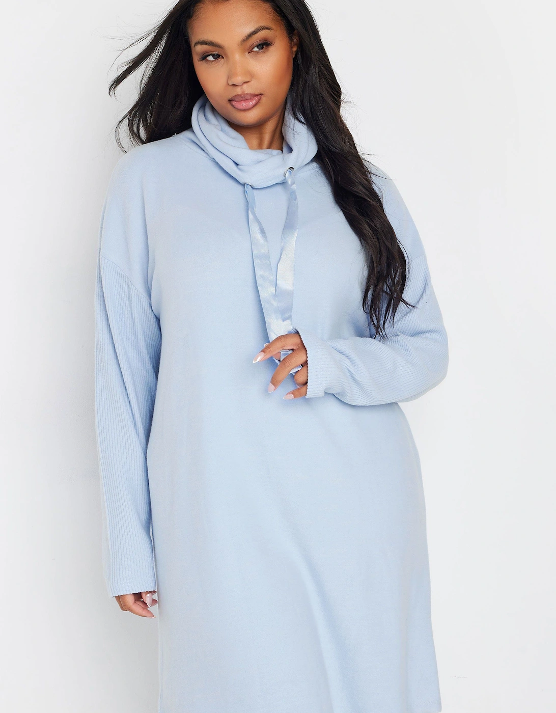 Soft Touch Ribbed Hoodie Dress, 2 of 1
