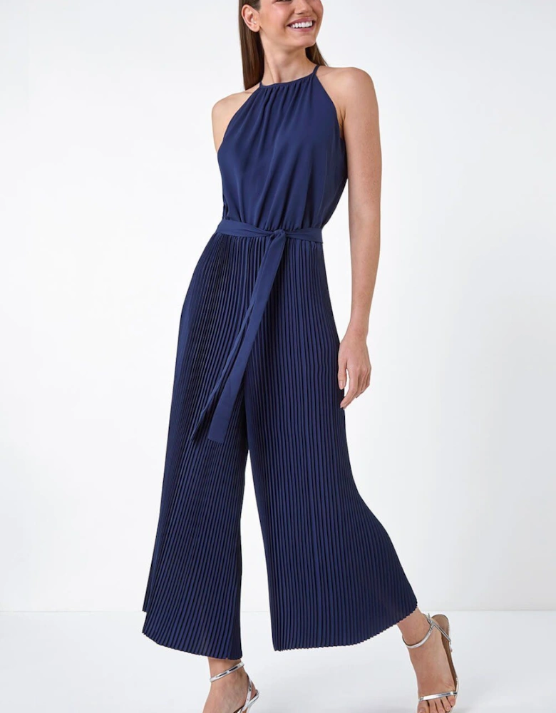 Pleated Halter Neck Jumpsuit
