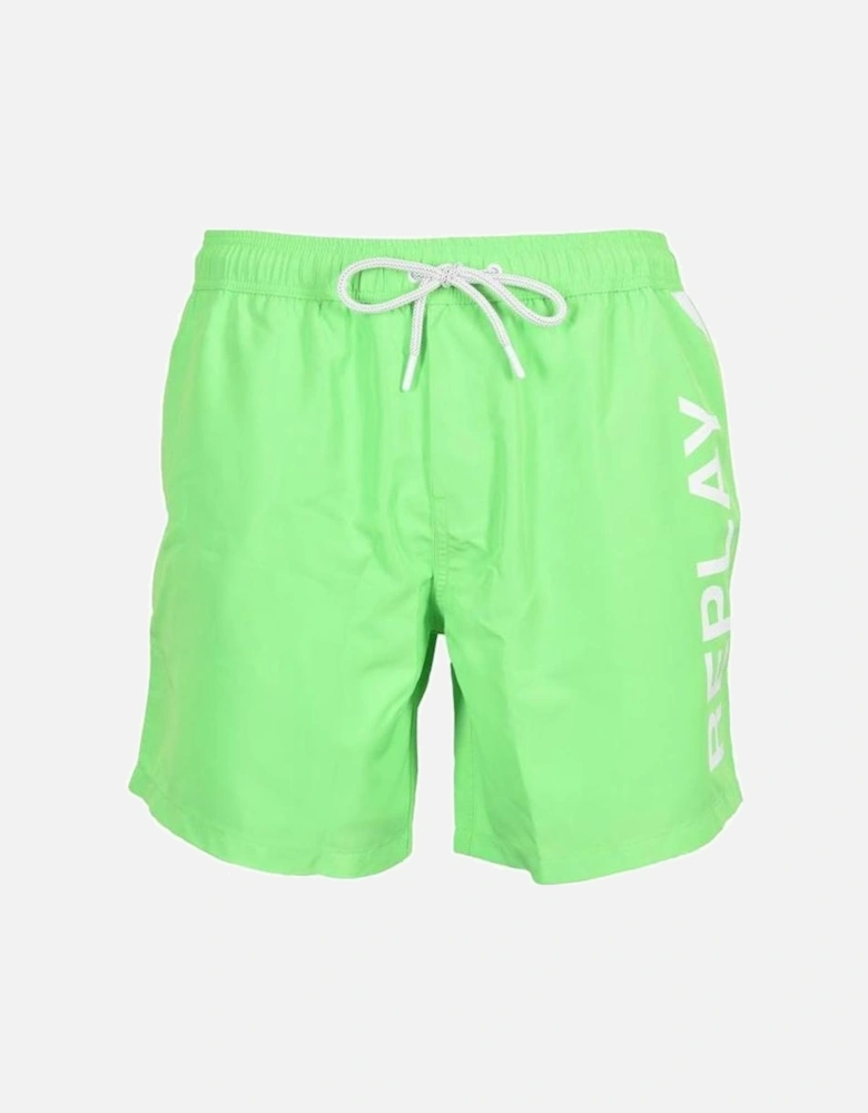 Side Logo Swim Shorts, Lime Green