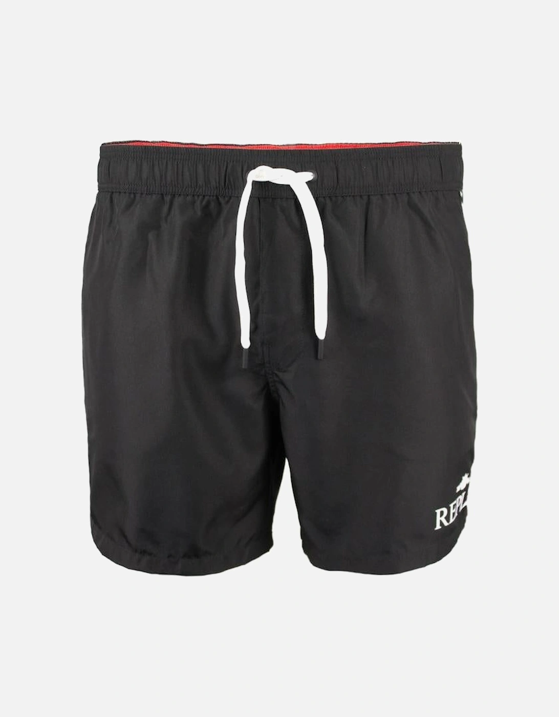 Contrast Logo Swim Shorts, Black, 5 of 4