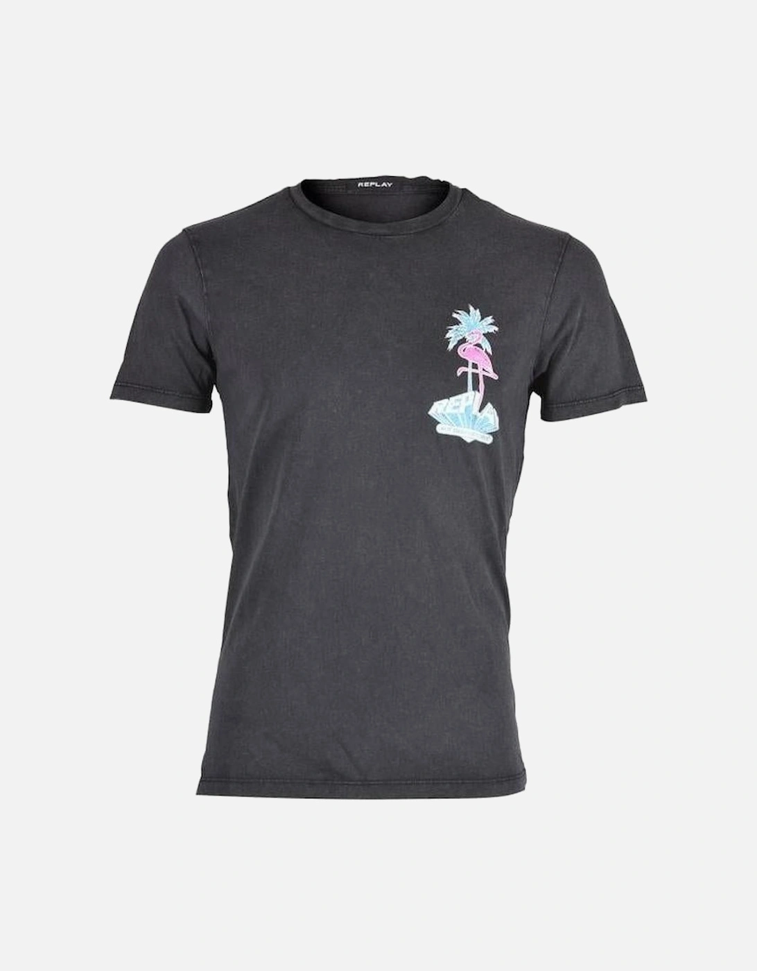 Flamingo Print T-Shirt, Black, 4 of 3