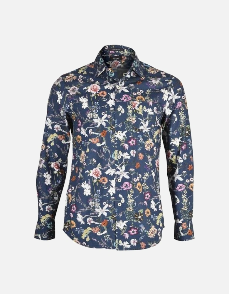 Floral Print Shirt, Navy/multicolour