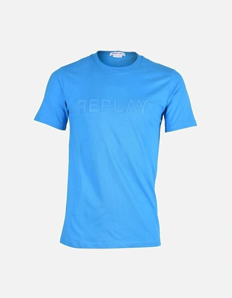 Appliqued Logo T-Shirt, Summer Blue