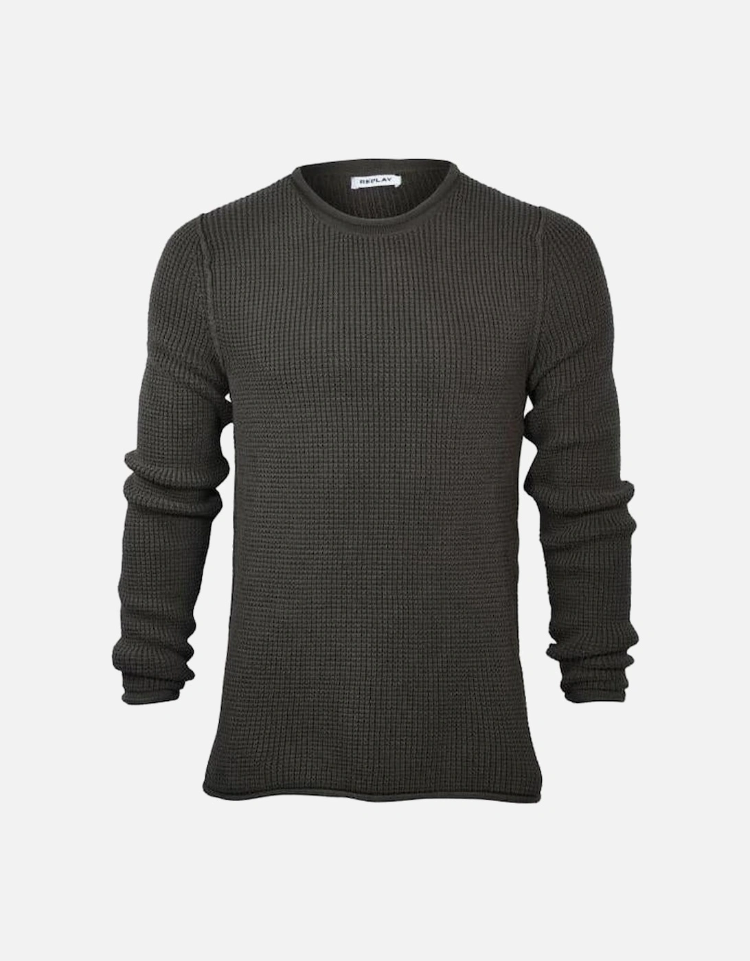 Hyperflex Cotton Heavy-Knit Crew-Neck Jumper, Khaki, 4 of 3