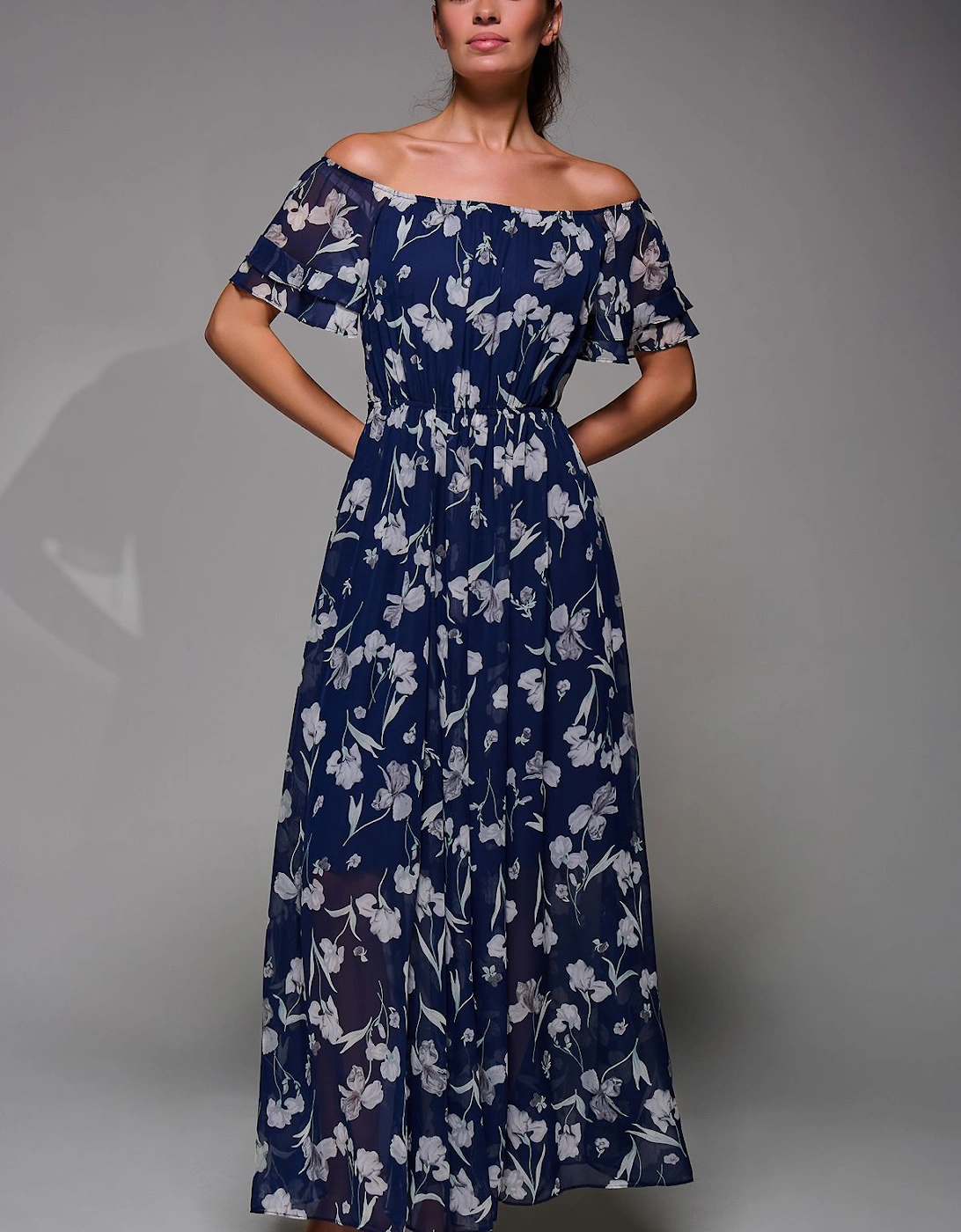 Off Shoulder Chiffon Maxi Dress, 2 of 1
