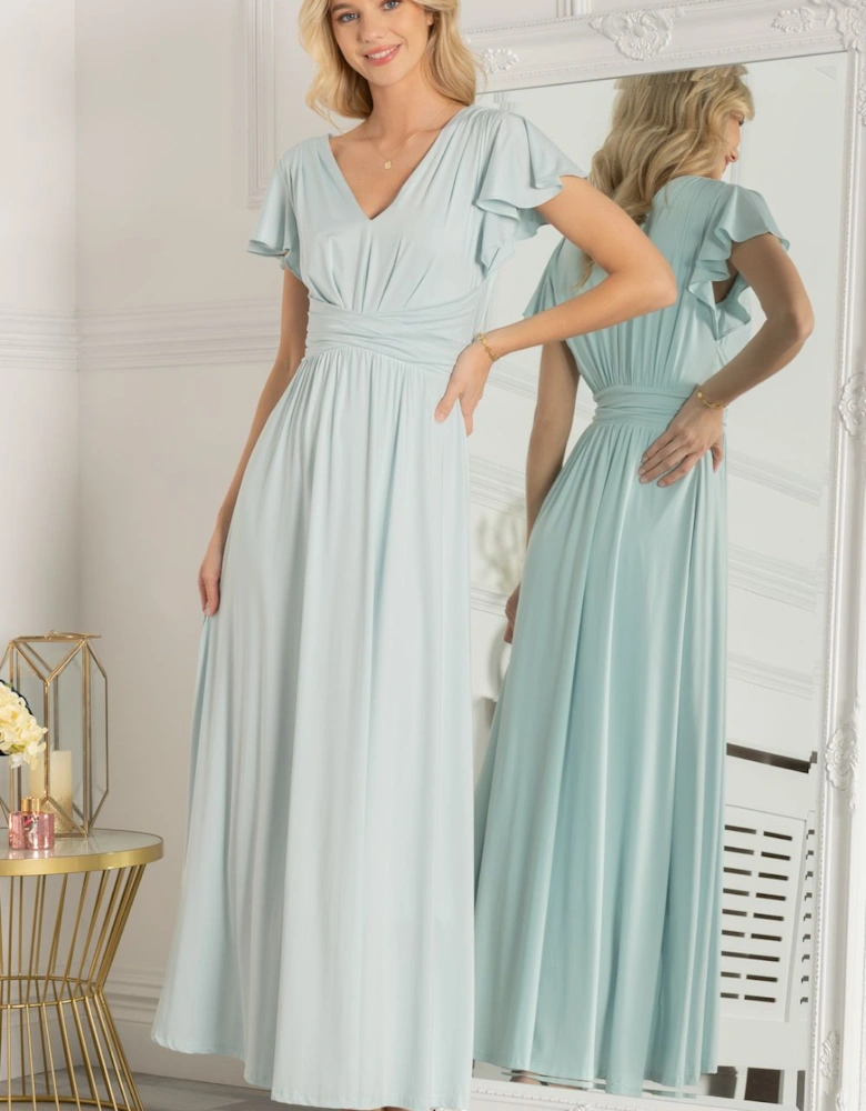Twist Waist Jersey Maxi Dress