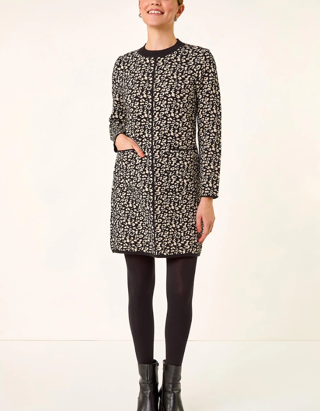 Animal Print Knitted Shift Dress, 2 of 1