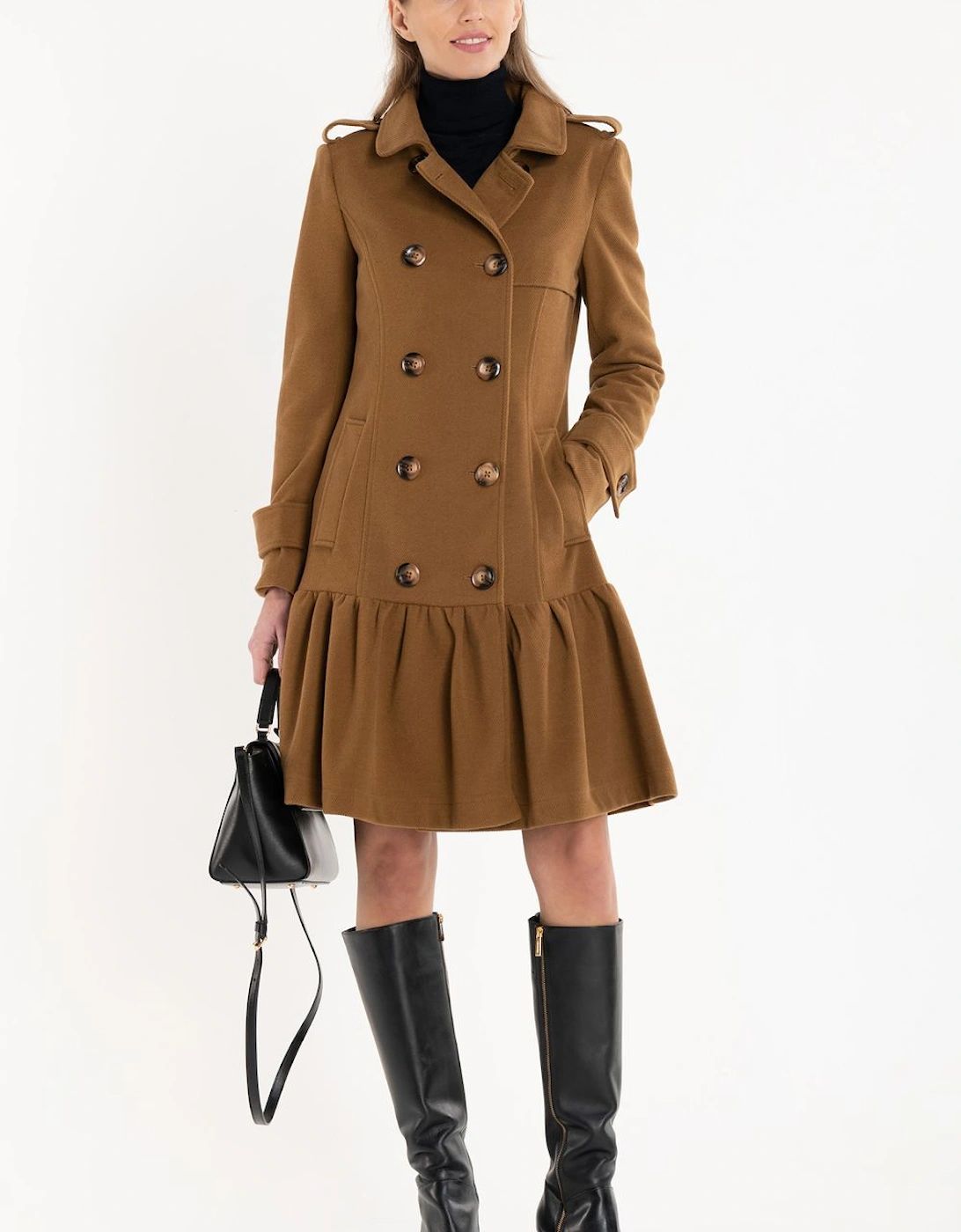 Ruffle Hem Trench Coat, 2 of 1