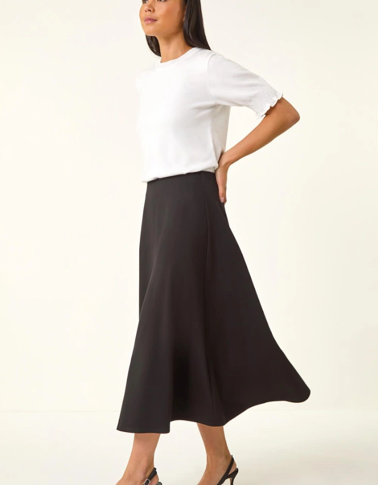 Petite Ponte Stretch Midi Skirt