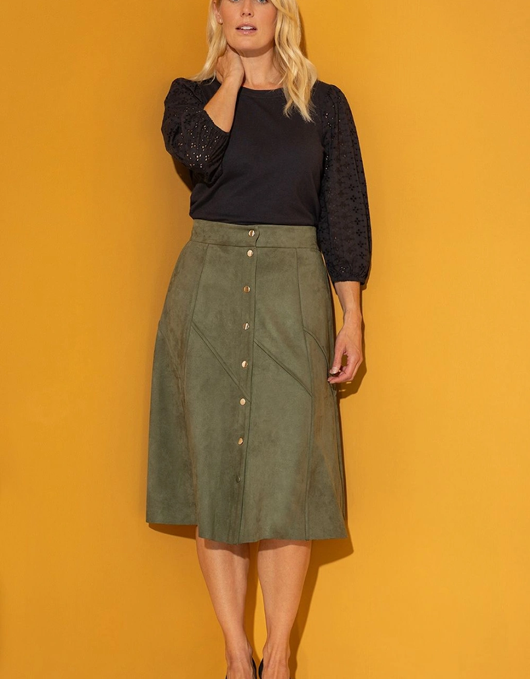 A-line Suedette Midi Skirt, 2 of 1