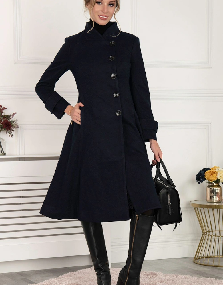 Coraline Asymmetric Button Coat