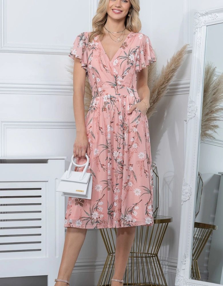 Stacy Cross Front Mesh Dress