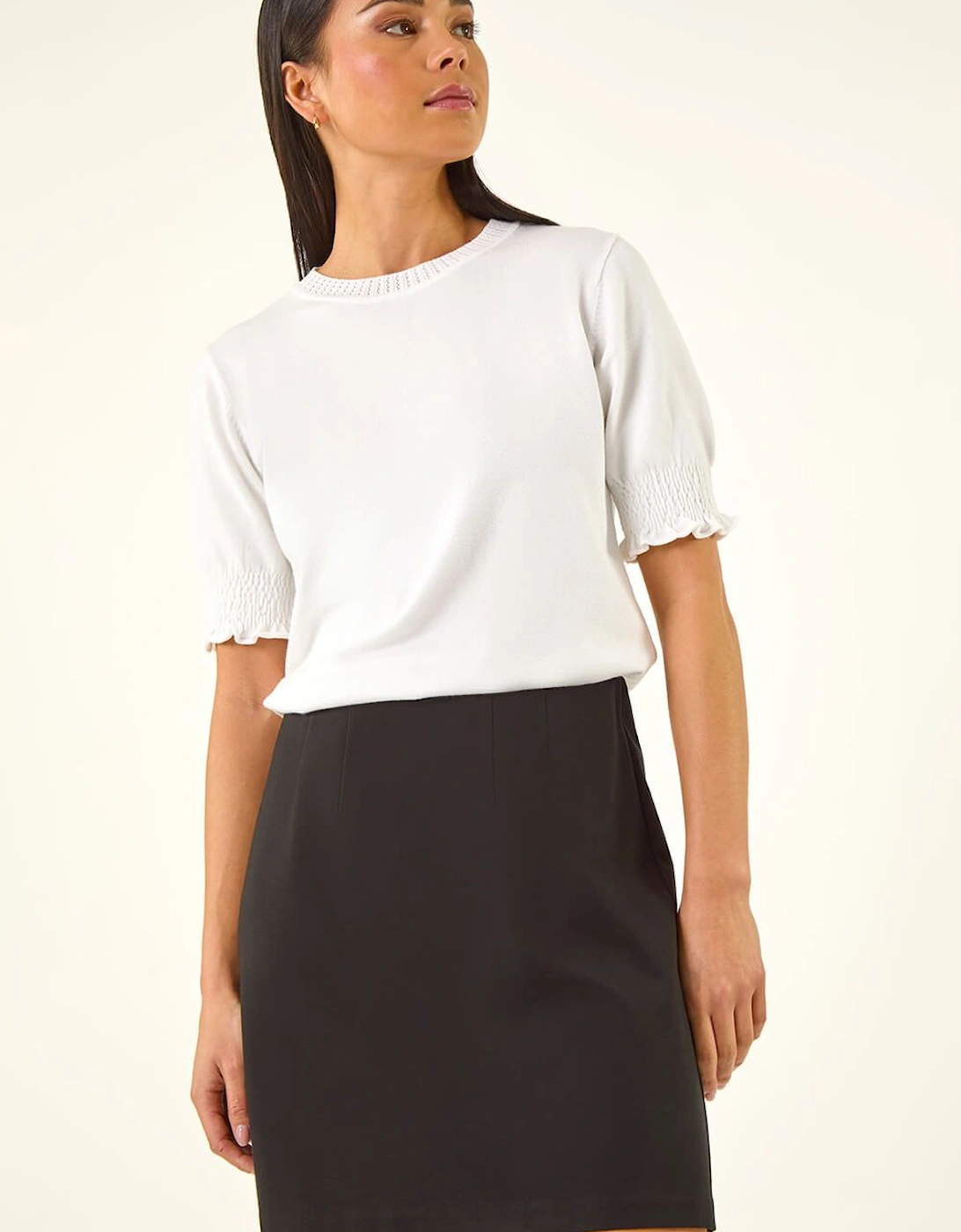 Petite Ponte Stretch Pencil Skirt, 2 of 1
