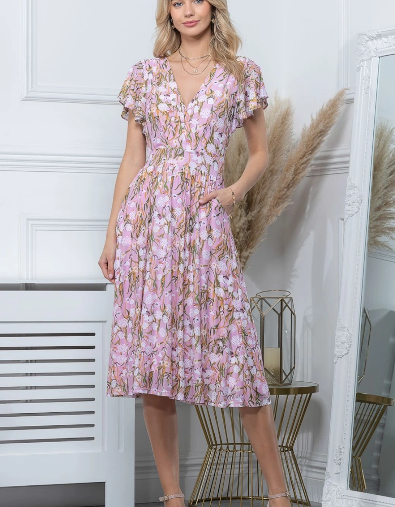 Stacy Cross Front Mesh Dress