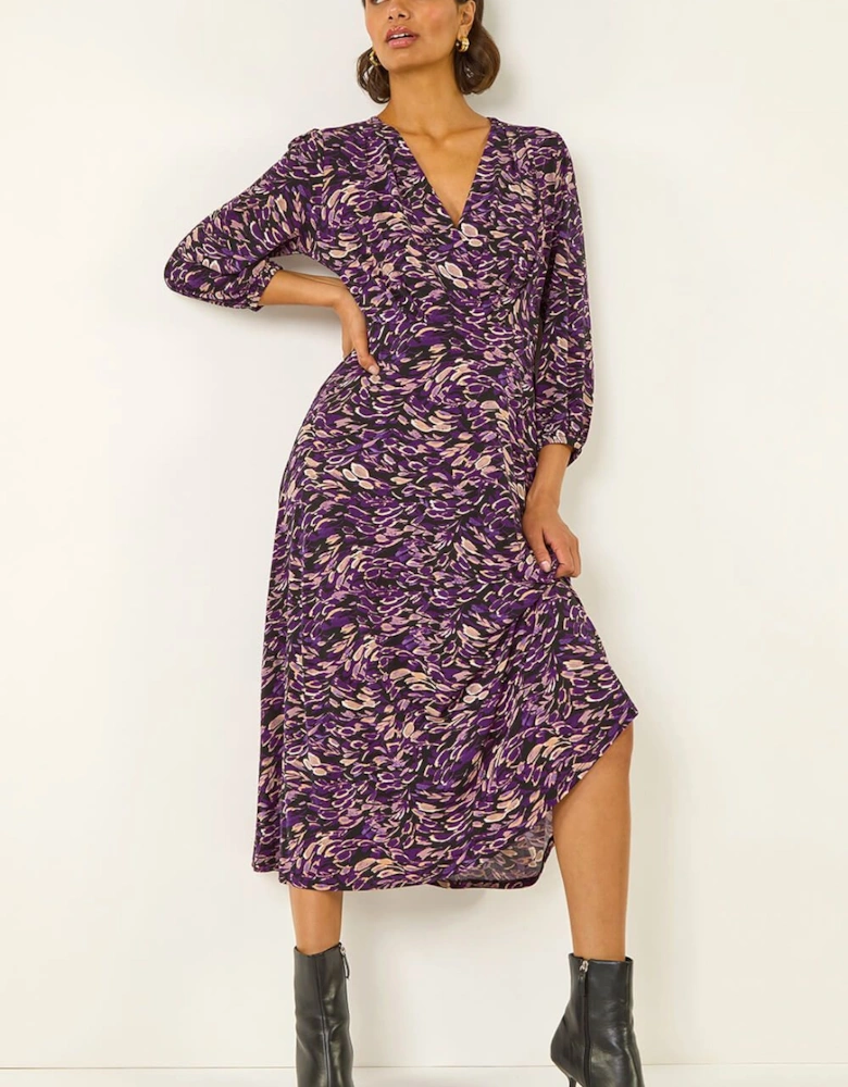 Abstract Print Midi Dress