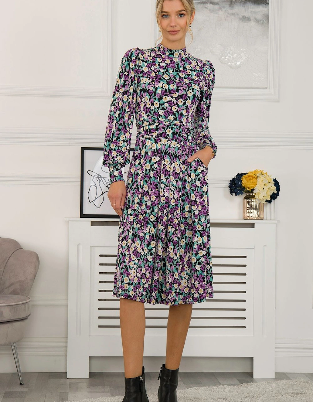 Kathryn Long Sleeve Midi Dress, 2 of 1