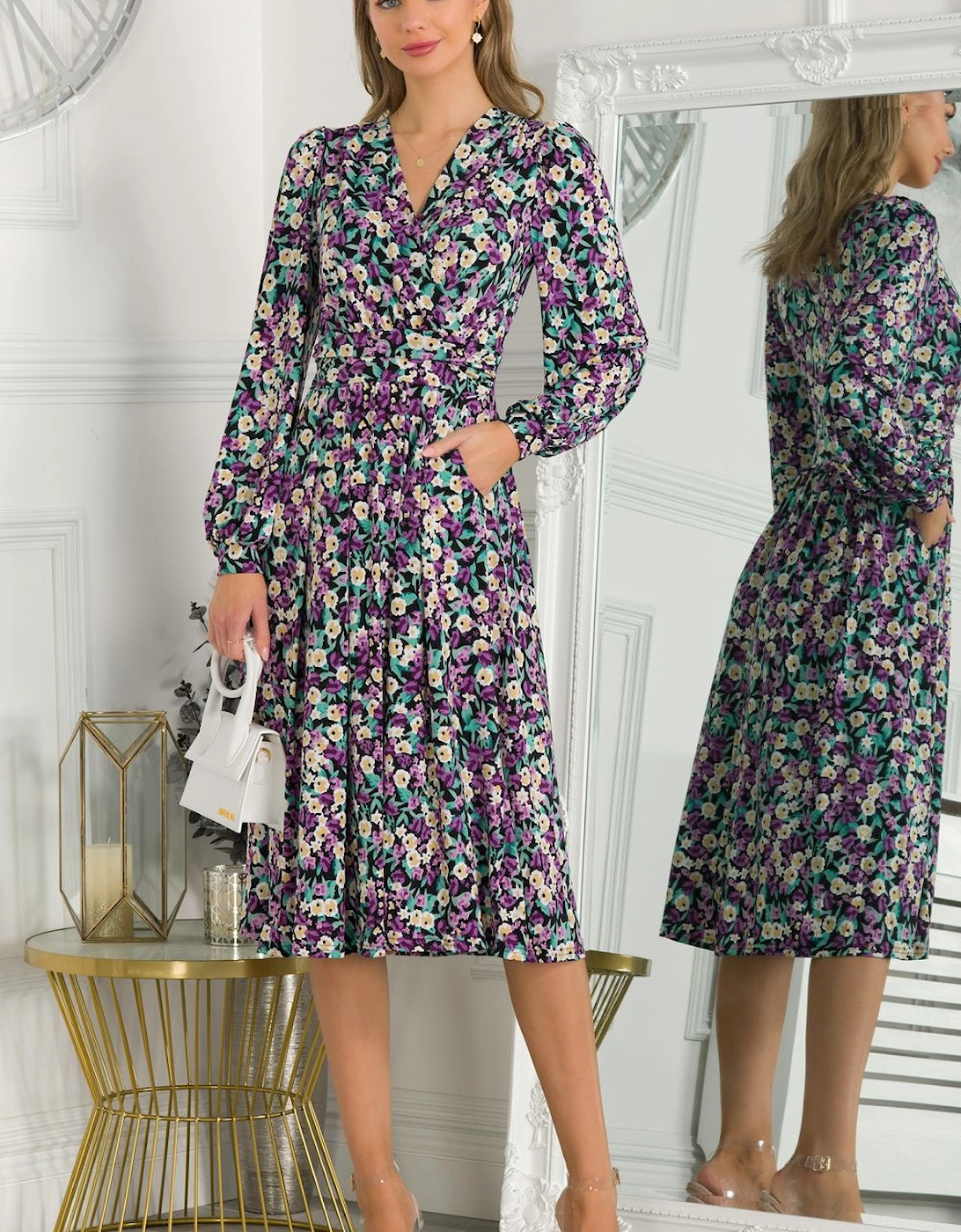 Libby Long Sleeved Jersey Dress, 2 of 1