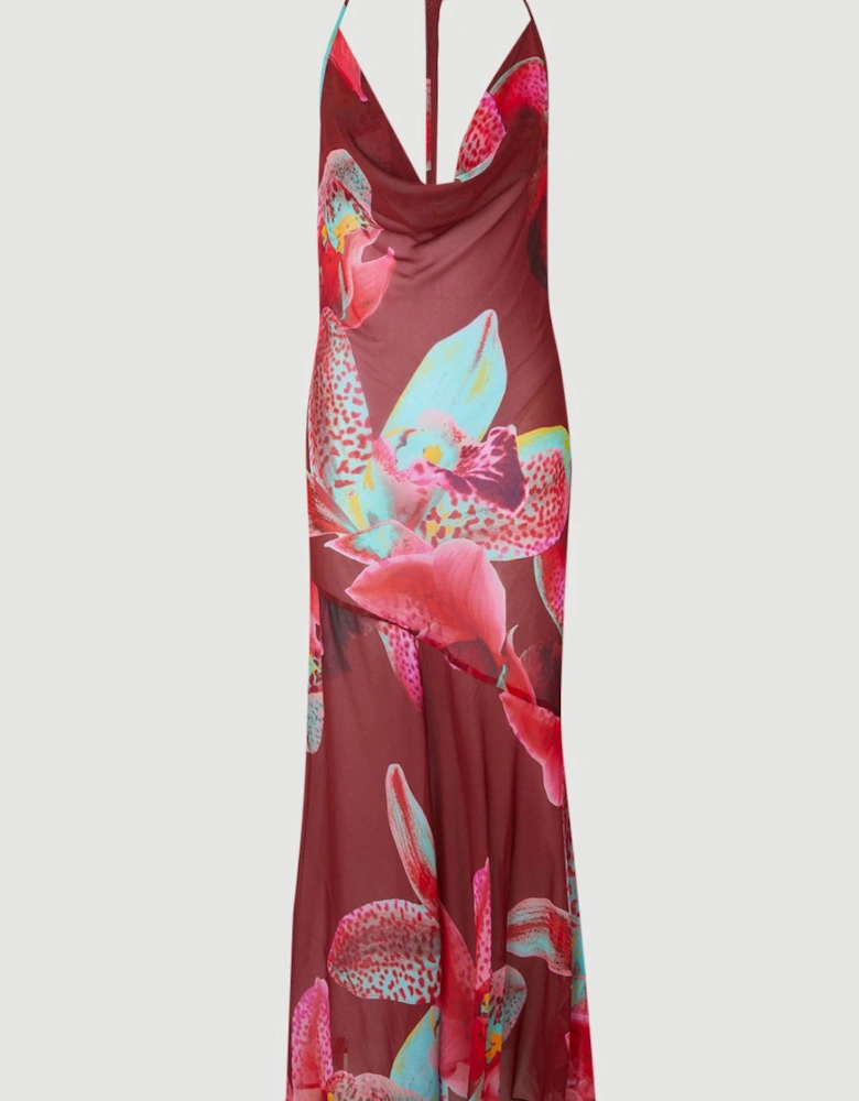 Beach Viscose Georgette Photographic Floral Beach Slip Dress