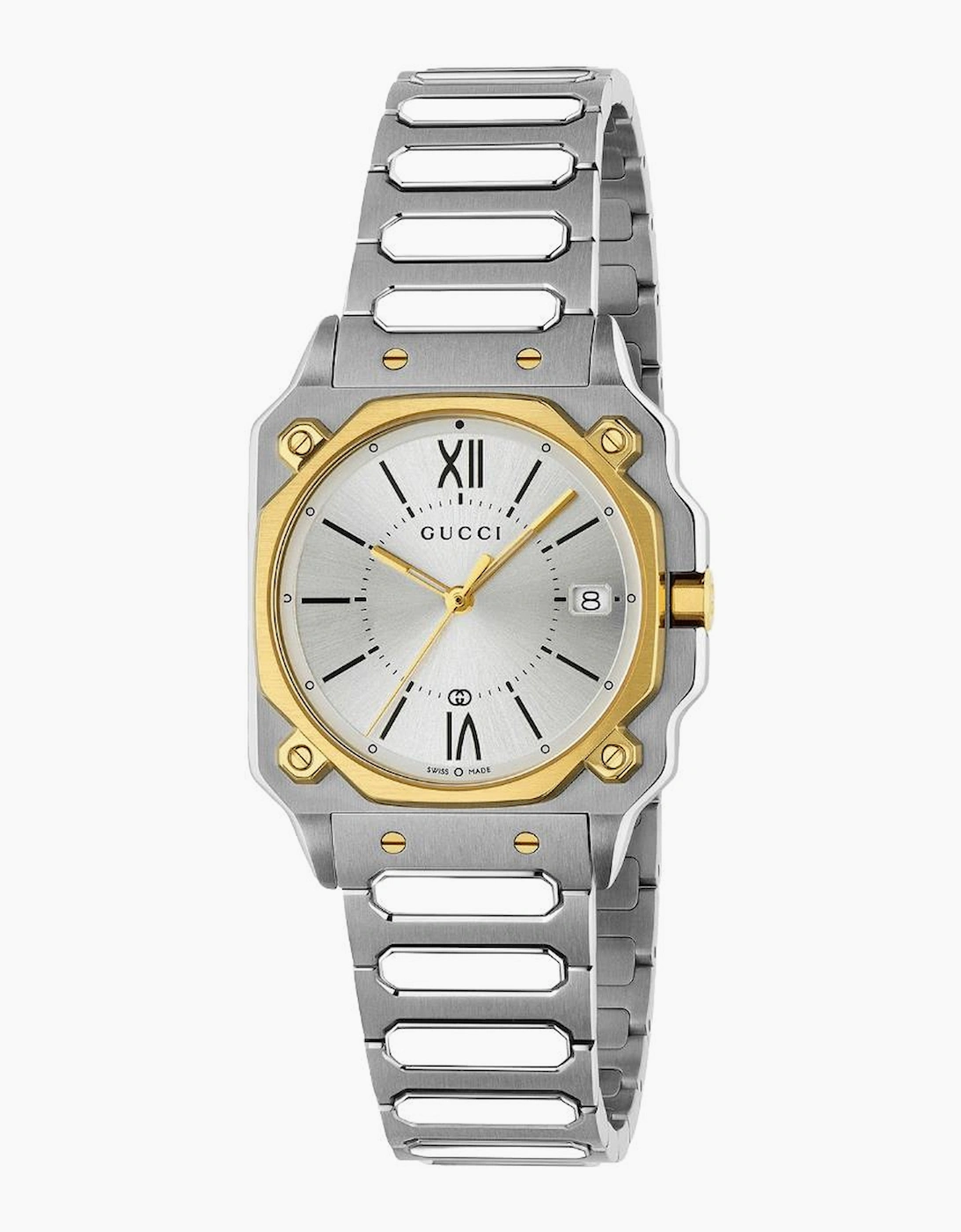 Gucci Unisex Silver Ya166506 G-Flat Dial Watch