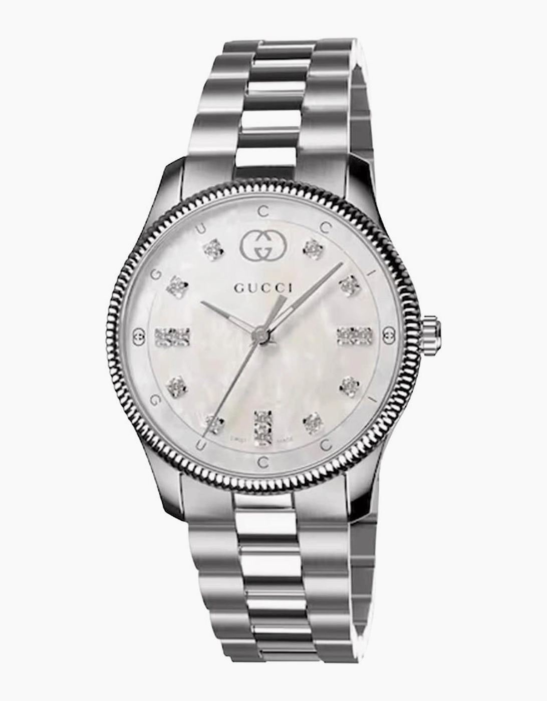 Gucci Women's Silver Ya1265064 G-Timeless Mother Of Pearl Dial Watch